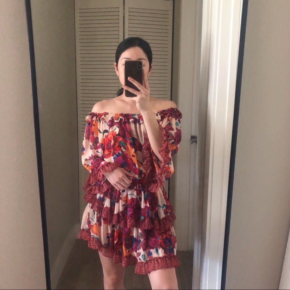 MISA LOS ANGELES Kailey Mini Floral Dress Pink Floral S